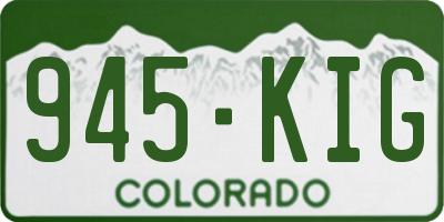 CO license plate 945KIG