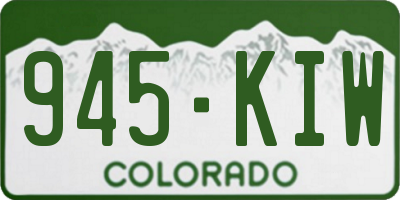 CO license plate 945KIW