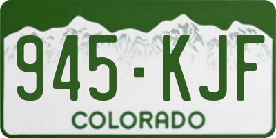 CO license plate 945KJF
