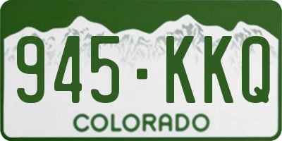 CO license plate 945KKQ