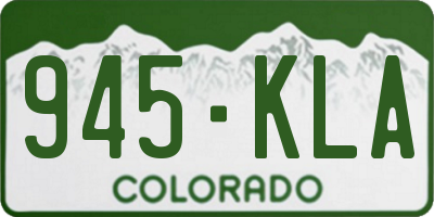 CO license plate 945KLA