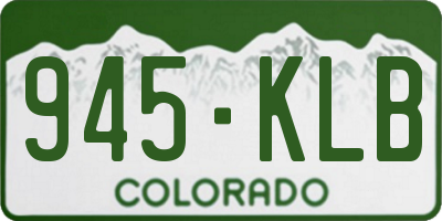 CO license plate 945KLB