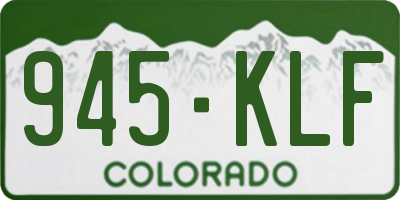 CO license plate 945KLF