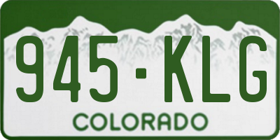 CO license plate 945KLG