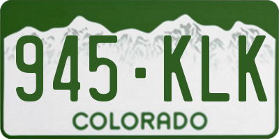 CO license plate 945KLK