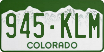 CO license plate 945KLM
