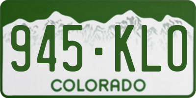 CO license plate 945KLO