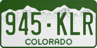 CO license plate 945KLR
