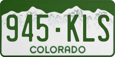 CO license plate 945KLS