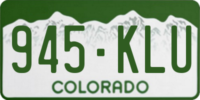 CO license plate 945KLU
