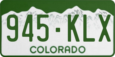 CO license plate 945KLX