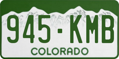 CO license plate 945KMB