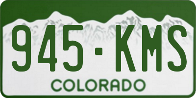 CO license plate 945KMS