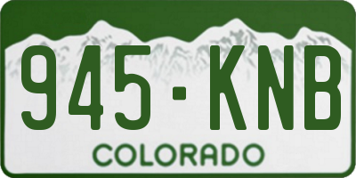 CO license plate 945KNB