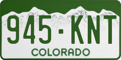 CO license plate 945KNT