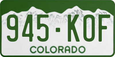 CO license plate 945KOF