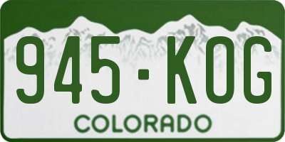 CO license plate 945KOG
