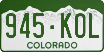CO license plate 945KOL