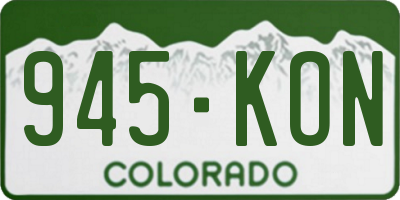 CO license plate 945KON