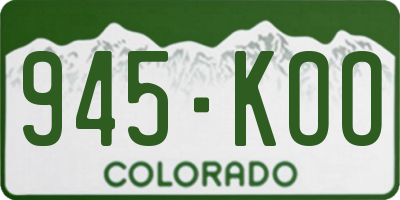 CO license plate 945KOO