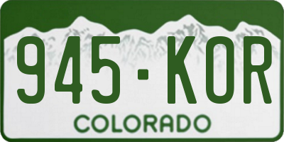 CO license plate 945KOR