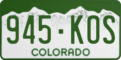 CO license plate 945KOS