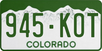 CO license plate 945KOT