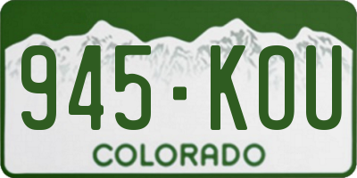 CO license plate 945KOU
