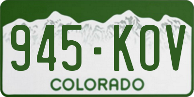 CO license plate 945KOV