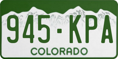 CO license plate 945KPA