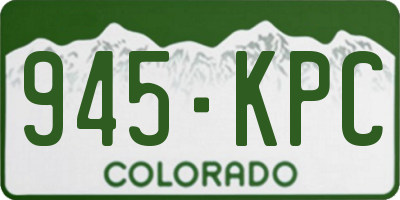 CO license plate 945KPC