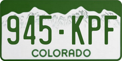 CO license plate 945KPF