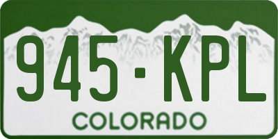CO license plate 945KPL
