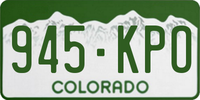 CO license plate 945KPO