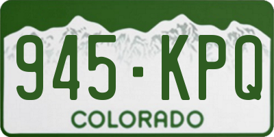 CO license plate 945KPQ