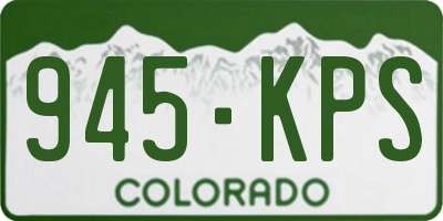 CO license plate 945KPS