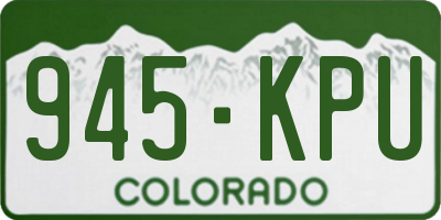 CO license plate 945KPU
