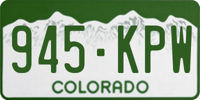 CO license plate 945KPW