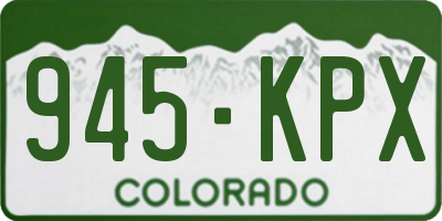 CO license plate 945KPX