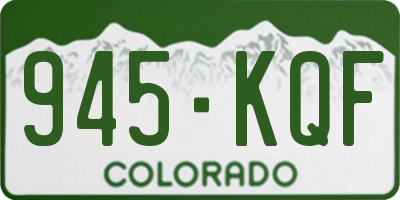 CO license plate 945KQF