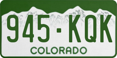 CO license plate 945KQK