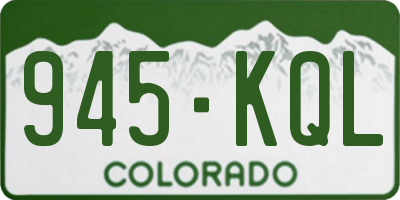 CO license plate 945KQL