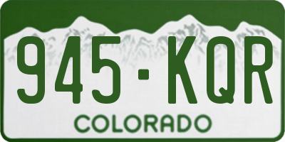 CO license plate 945KQR