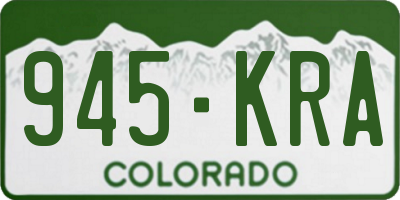 CO license plate 945KRA