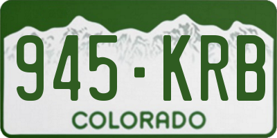 CO license plate 945KRB