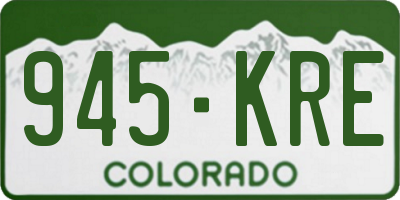 CO license plate 945KRE