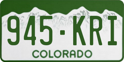 CO license plate 945KRI