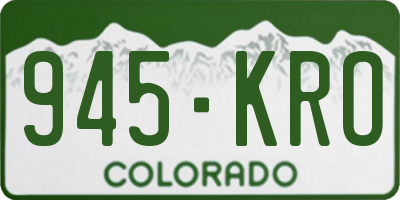 CO license plate 945KRO