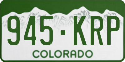 CO license plate 945KRP