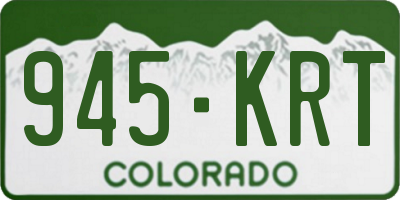 CO license plate 945KRT